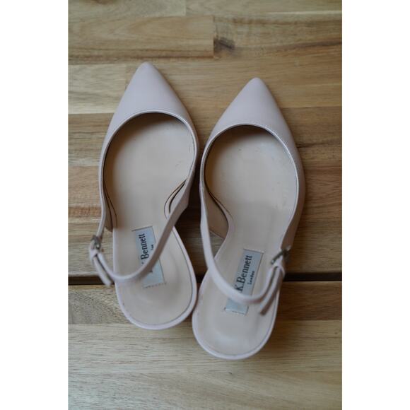 LK Bennett Florita Leather Open Court Slingback Heels Pink Size 6.5 EU 37 - Picture 7 of 15